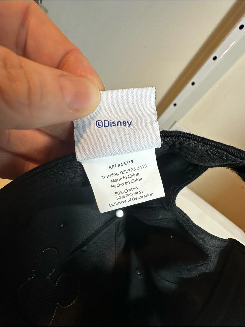 A34. Disney Black Cap with Silver Glitter Mickey Accent